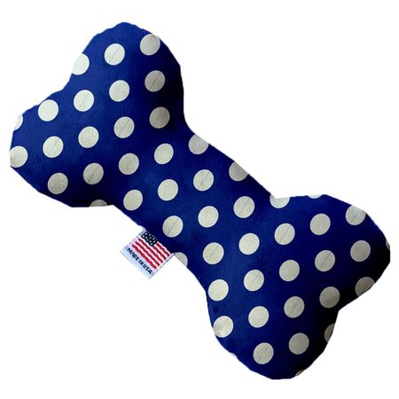 MIRAGE PET PRODUCTS Bright Blue Swiss Dots 10 in. Bone Dog Toy 1241-TYBN10